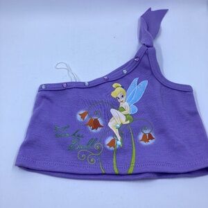 Build a Bear Purple Disney Tinkerbell Tank Top One Strap Rhinestone Accent